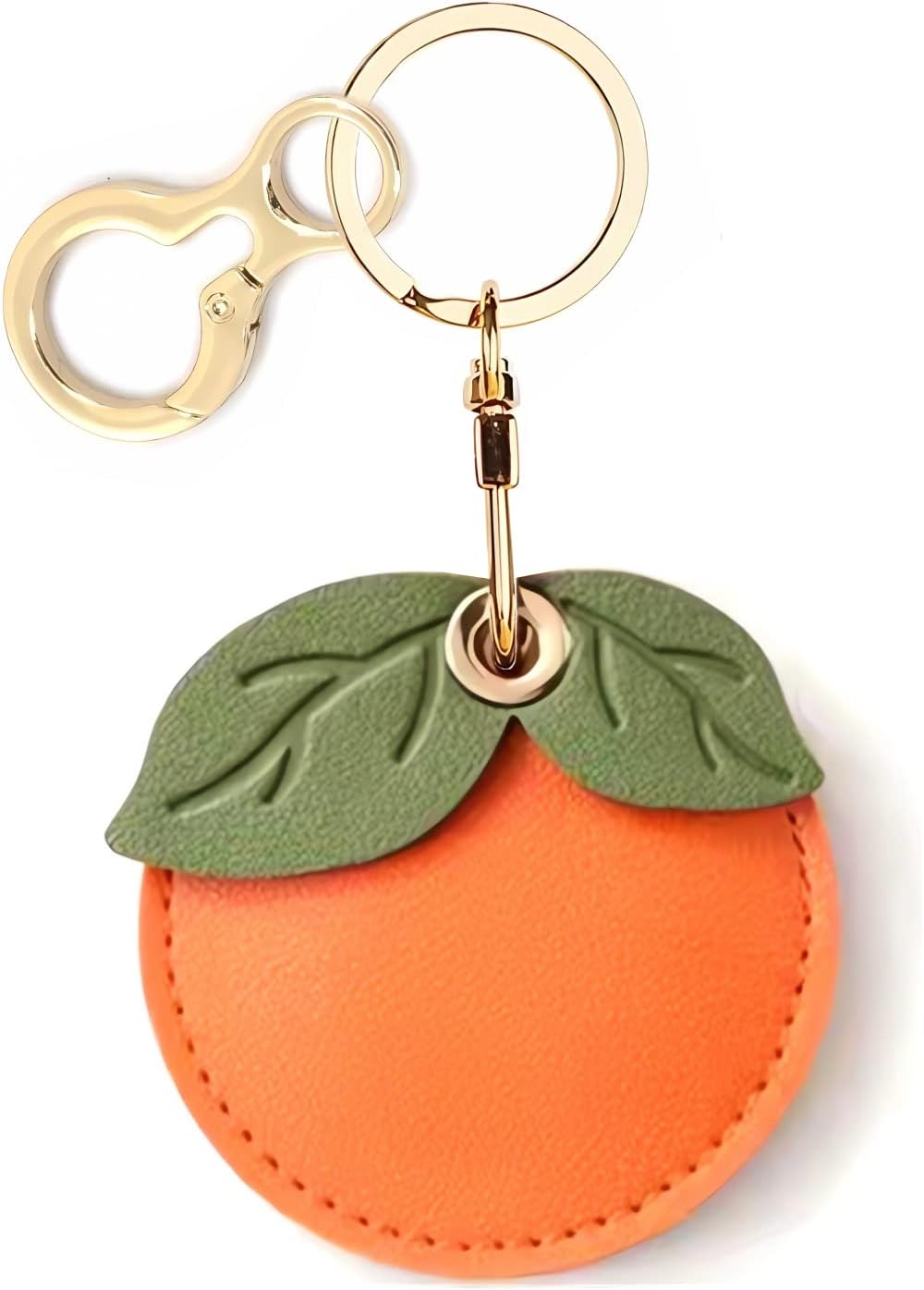 BORKUANA PU Leather Keychain Holder Protective Case Compatible with Airtag