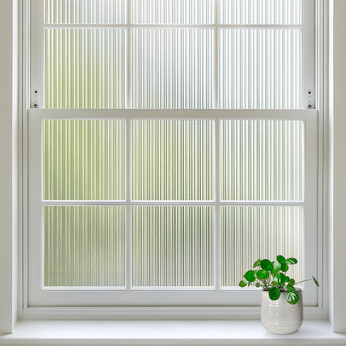 Rabbitgoo Reeded Glass Window Privacy Film, Static Cling, 17.5" X 78.7"