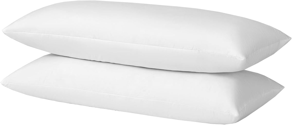 Basic Home Hotel-Style 14X36 Goose Feather Body Pillow Insert for Sofa & Bed - 100% Odorless & Plump Cushion Filler - 233TC Cotton with Inner Liner to Prevent Poking (14X36 Inch)
