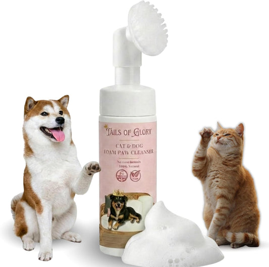 Dog & Cat Paw Cleaner with Soft Brush – Natural No-Rinse Paw Wash, Plant-Based Ingredients, Portable & Gentle – Rated Excellent on Yuka/Inci - 200Ml