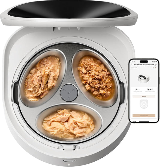 Automatic Wet Food Cat Feeder, Auto Refrigerated Wet Foods Feeder for Cats Dogs 4 Meal Timed Fresh Foods Dispenser with 2 Ice Packs Small Pet Feeders for Kitty Puppy Automatic Cat Dog Food Bowl