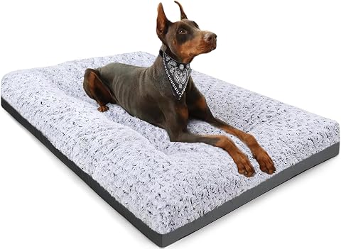 Quiettime by Midwest 42" Dog Crate Bolster Bed, Gray, Large Breeds