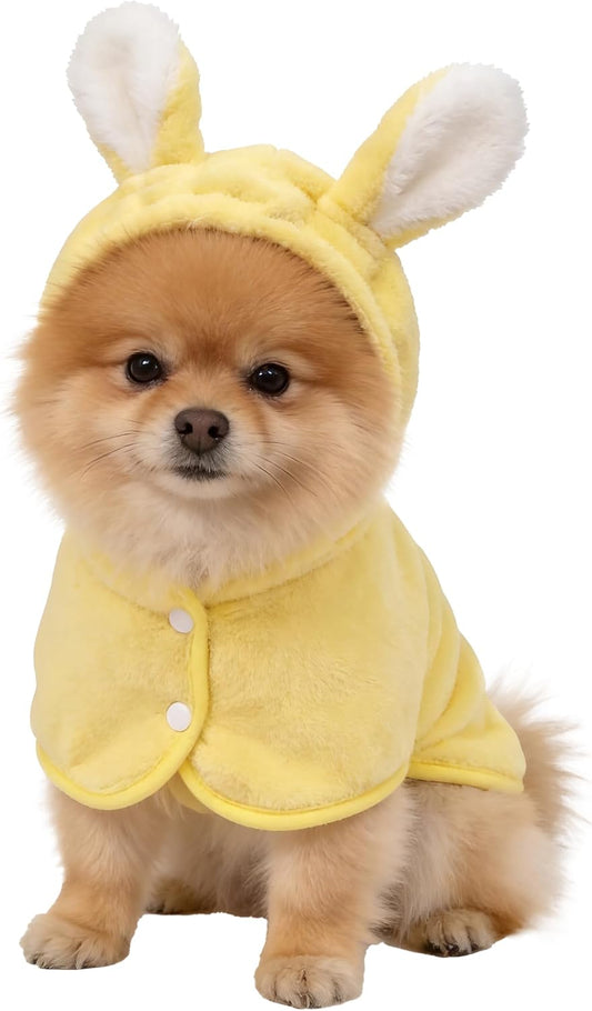 Pet Bathrobe for Dog Cat Absorbent Quick Drying Hooded Bath Towel