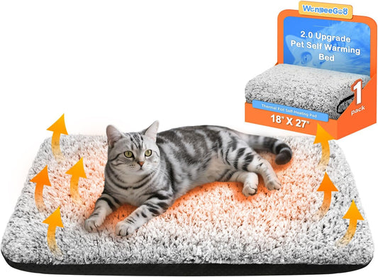 Self Warming Cat Bed, 2.0 Upgraded Thermal Mat for Indoor Cats, 18 X 27 In