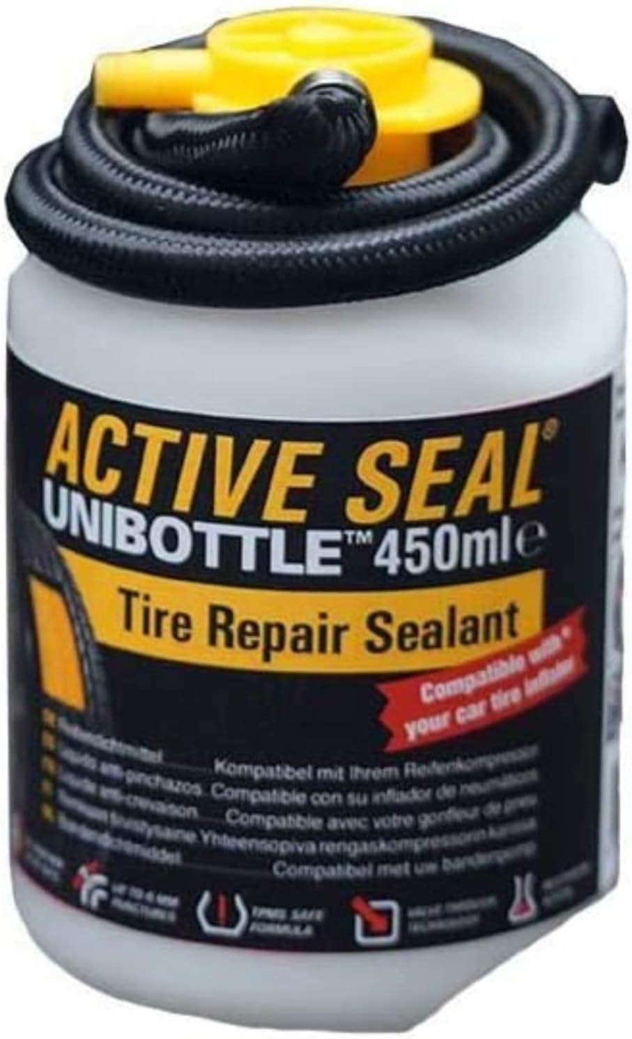 Airman Tire Repair Sealant 450Ml UNIBOTTLE - Tire Sealant for Car Tire Repair, Flat Tire Repair Kit Alternative, Works with Any Tire Compressor, Emergency Tire Puncture Repair, TPMS Safe