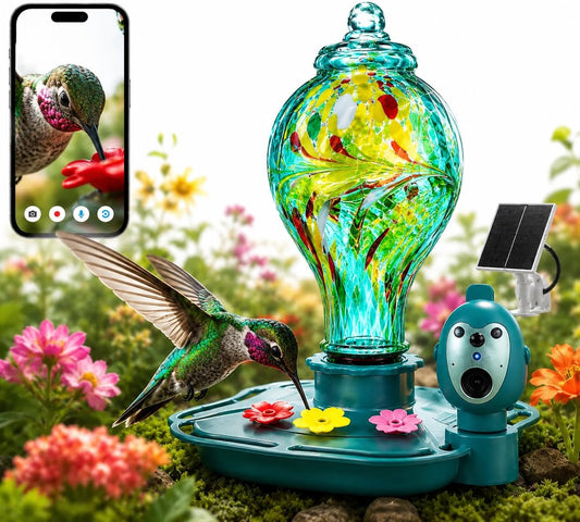 Hummingbird Feeder with Camera, Solar Powered 2K Smart Bird Feeder