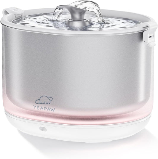 Pumpless Cat Water Fountain Stainless Steel Cat Fountain 2.5 L