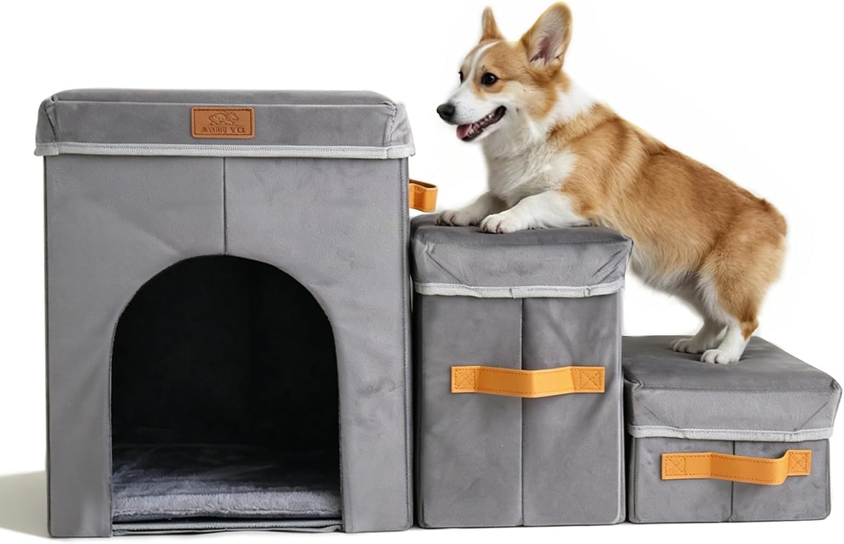 17-Inch Pet Dog Stairs for High Beds, 120 Lbs Weight Capacity