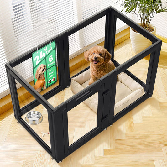 Love'S Cabin Pet Puppy Dog Playpen, Large Dog Tent Crates Cage Indoor/Outdoor, Portable Playpen for Cat, Foldable Pop up Dog Kennel Playpen with Carring Case, Removable Zipper Top, Grey