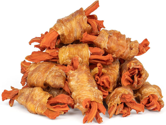 Puppy Training Snacks Dog Chews Treats Chicken Wrapped White Rawhide Sticks 0.5Lb
