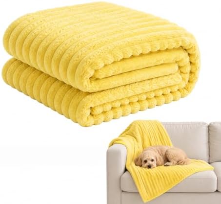 Emotional Support Blanket Yellow for Dogs Security Blanket, Calming Dog Blanket, Throw Rabbit Designed for Pets, Soft and Comfortable for Indoors Sofa (Yellow,27.6"X39.4")