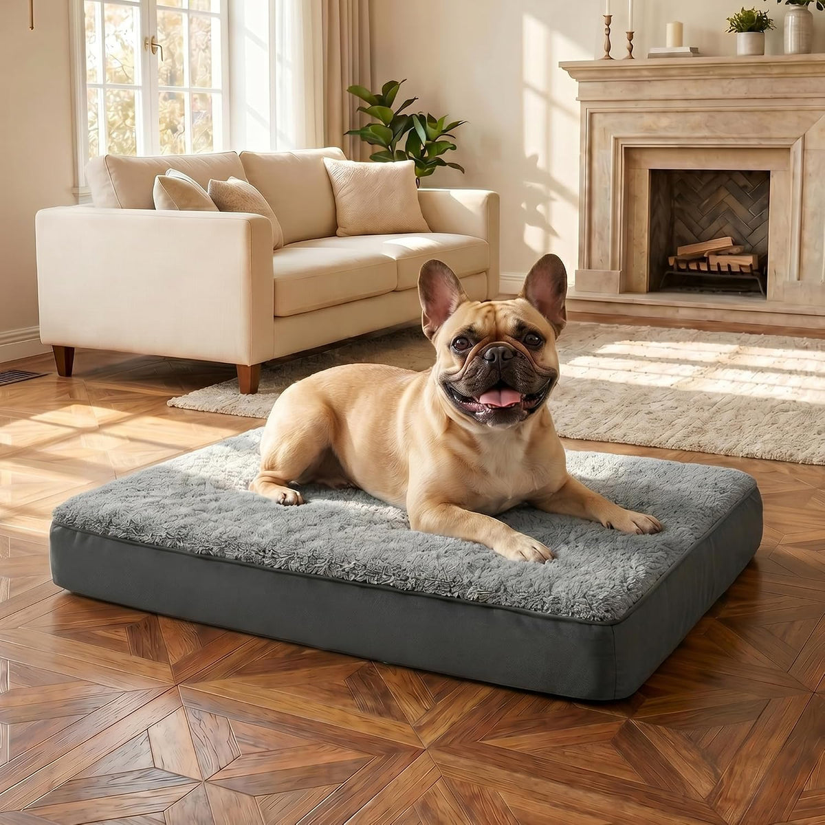 Waterproof Dog Bed for Crate, Chew Proof Orthopedic Crate Pad