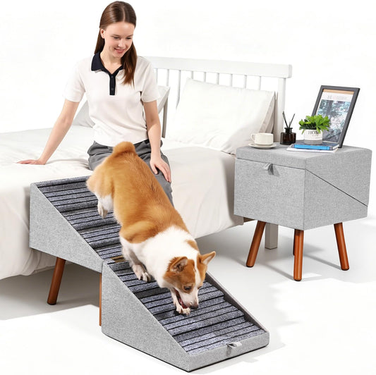 2-In-1 Ottoman Pet Stairs Dog Stairs for Small Dogs