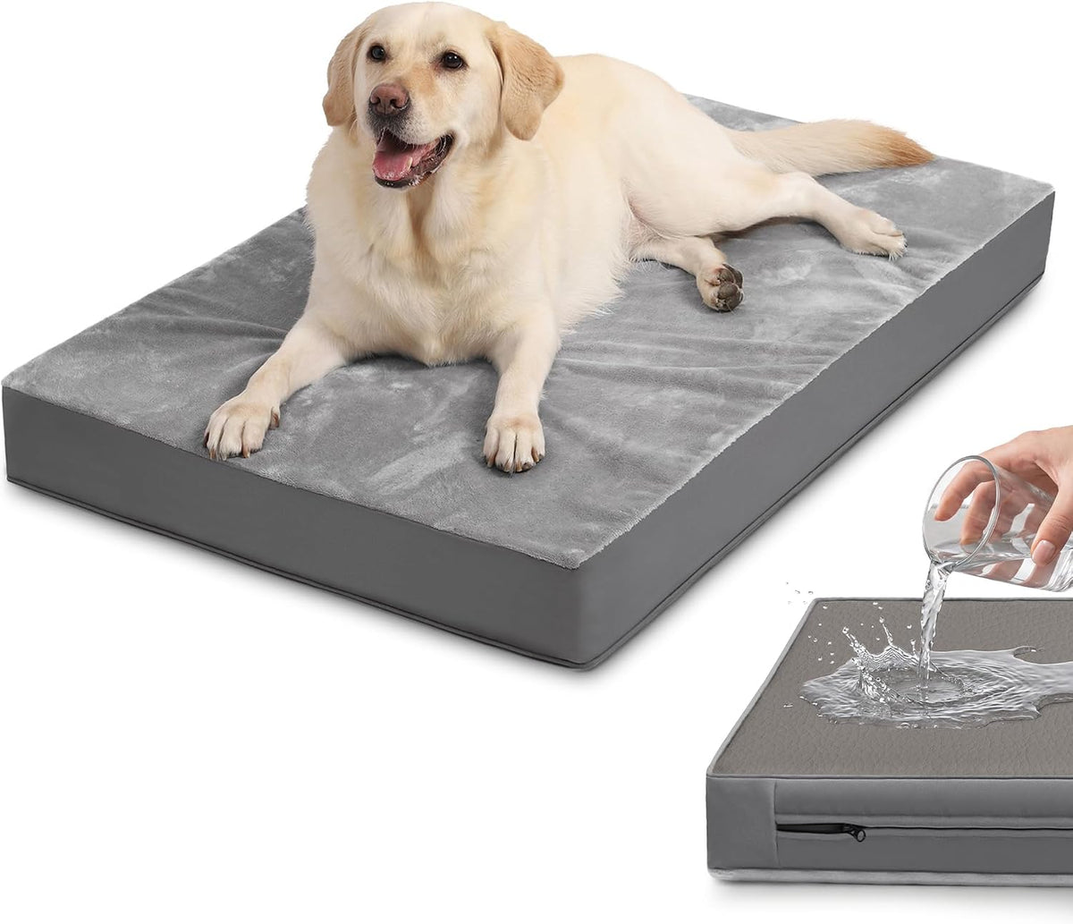 Waterproof Outdoor Dog Bed Large Sized Washable Crate Pad Orthopedic 35*22"