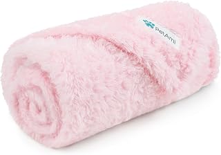 Petami Soft Plush Sherpa Dog Blanket for Pet Cat, Small 24X32, Pink