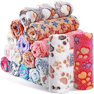 Chumia 18 Pcs Fleece Puppy Blanket for Dog Cat, 23 X 16 Inch, Sweet
