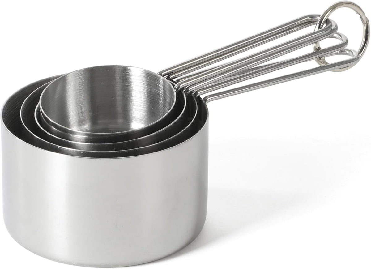 Martha Stewart Richburn 4-Piece Stainless Steel Measuring Cups Set – Durable and Accurate Kitchen Measuring Tools for Baking and Cooking