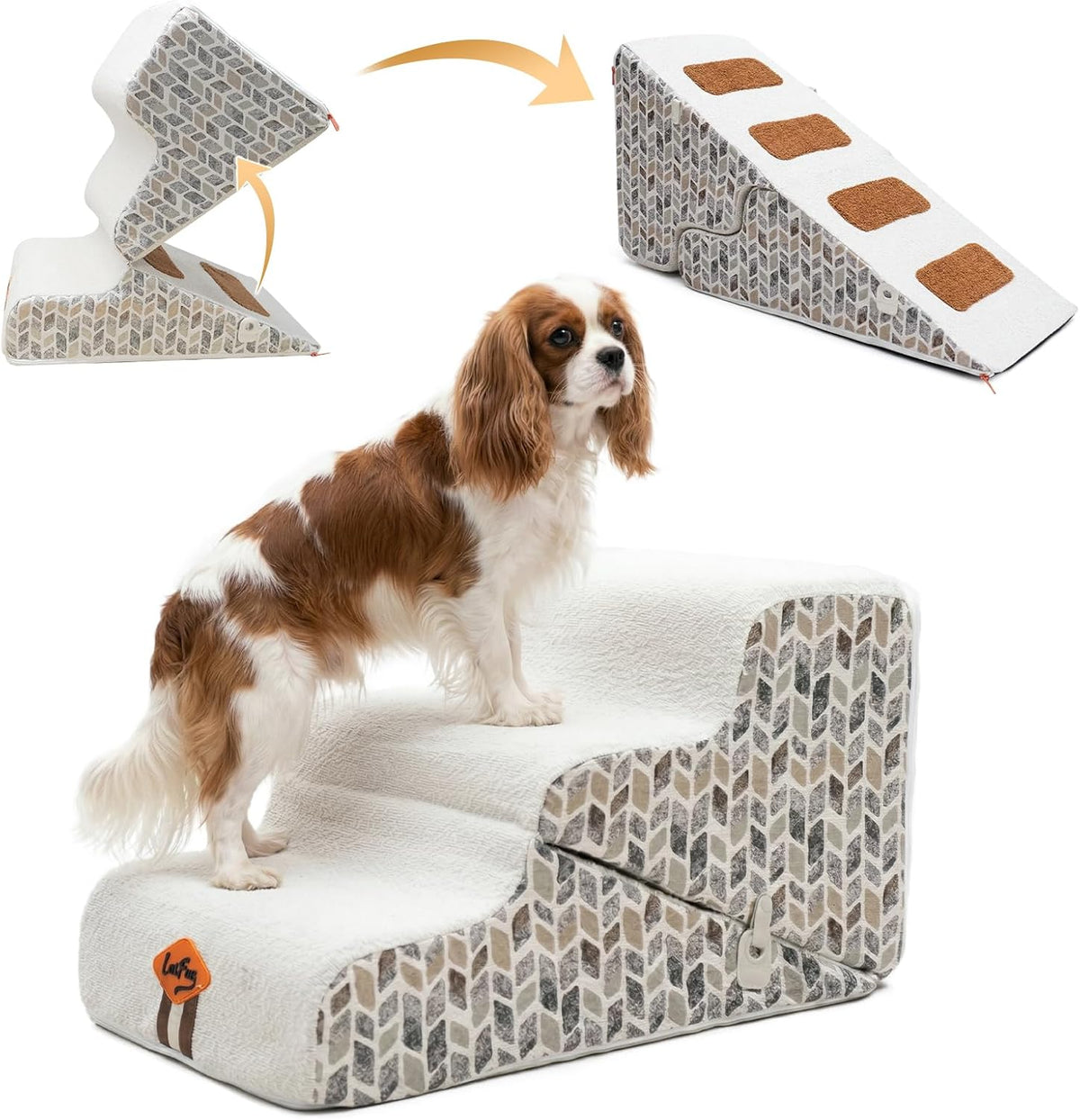 Dog Ramp for Bed, 16.5" H Dog Stairs for High Bed
