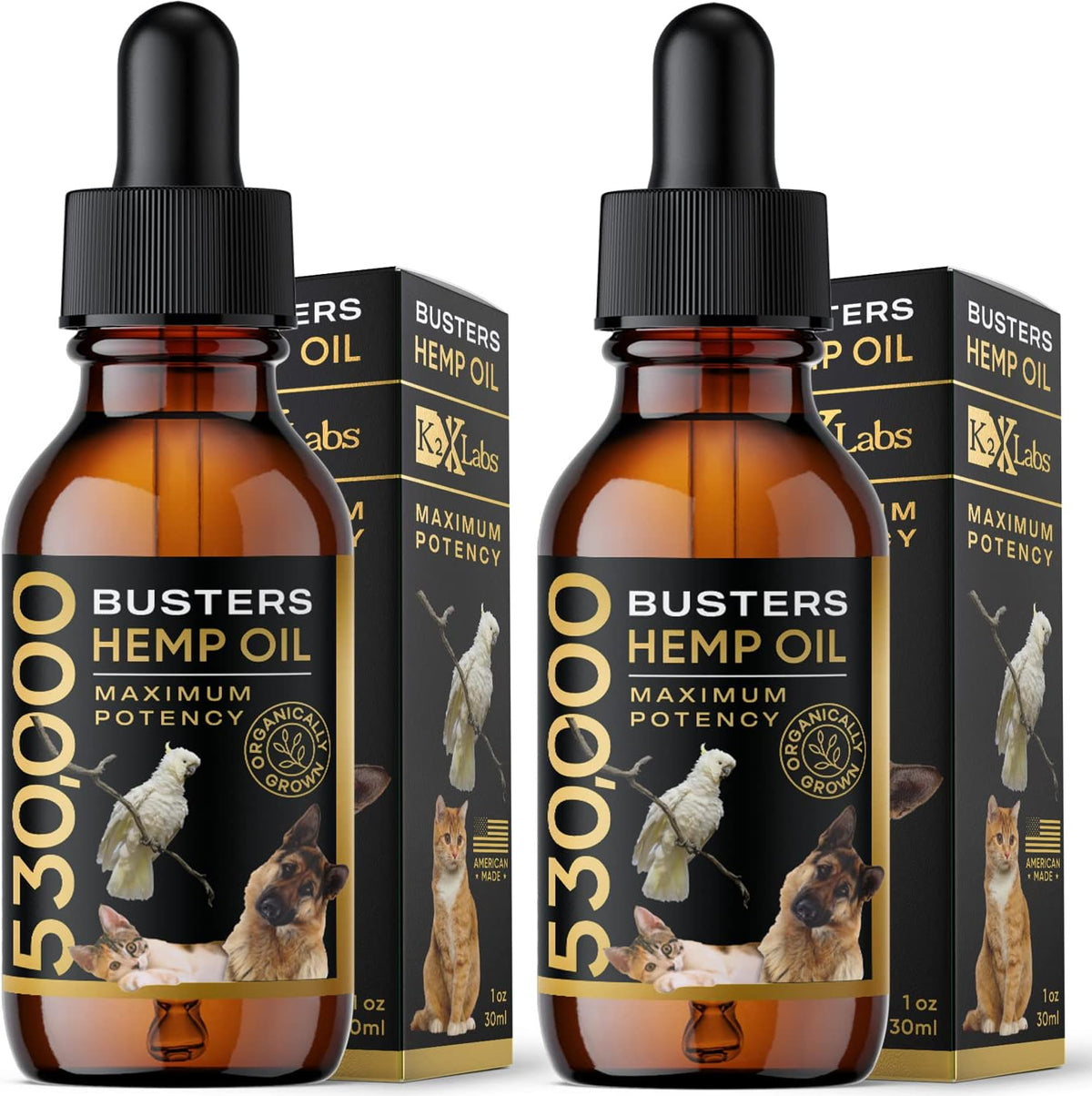 Buster'S Hemp Oil for Dogs & Cats, Calm, Joint, Coat, 2-Pack 30Ml