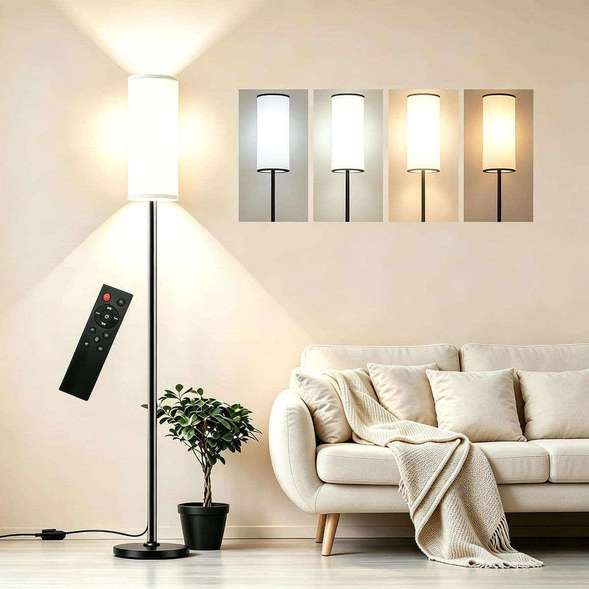 67" Floor Lamps for Living Room with Magnetic Remote/ Foot Switch/ LED Bulb