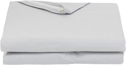 FULI 100% Cotton Zippered Futon Cover, Japanese Shikibuton, Twin, Gray