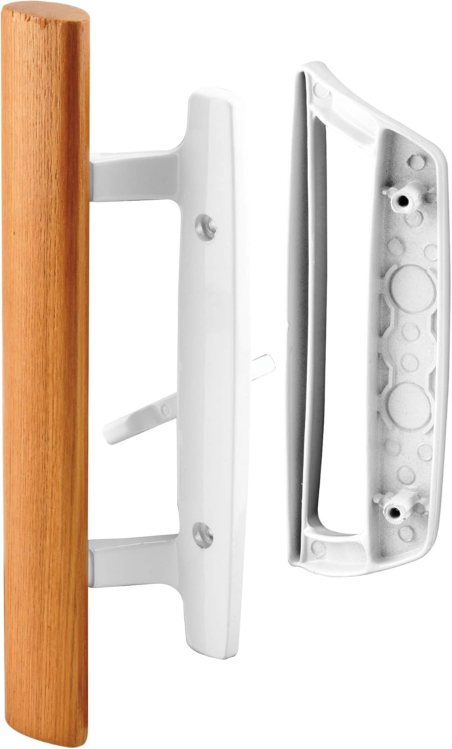 PRIME-LINE Sliding Glass Door Handle Set, White, 3-15/16 In. Hole Spacing