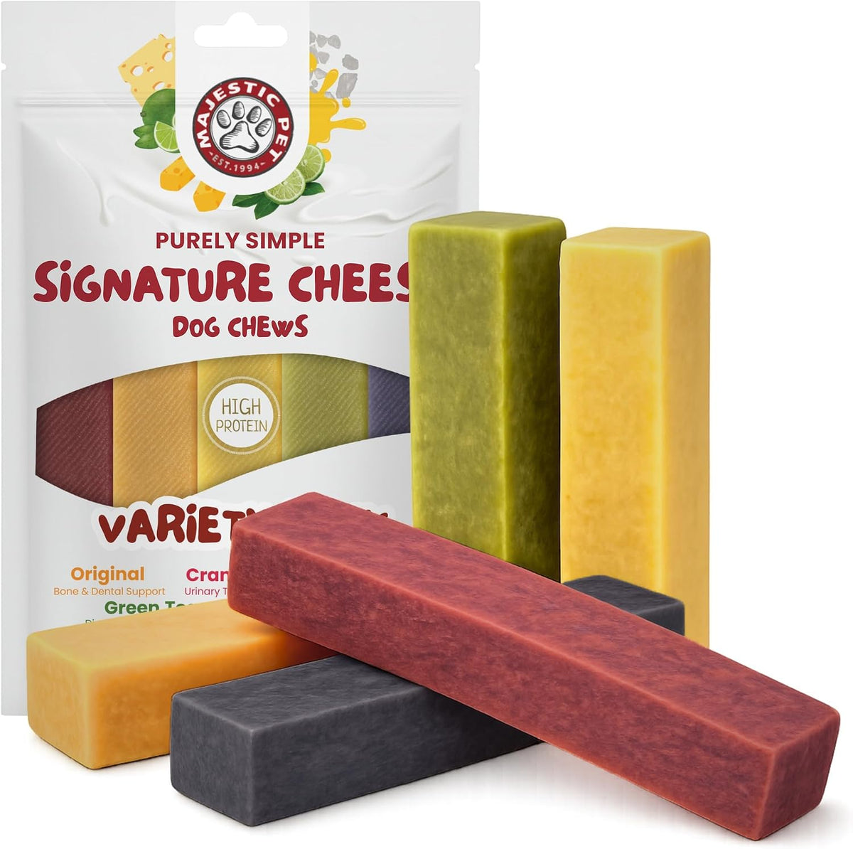 Majestic Pet Himalayan All-Natural Cheese Dog Chews - Long Lasting Dental Chew for Dogs - Healthy Pet Treats with Beneficial Ingredients (Variety Pack, Large, 5 Pack)