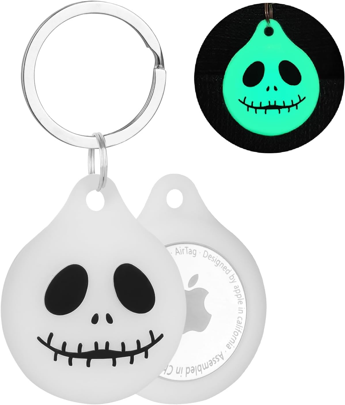 CCXNAS for Airtag Holder 2Nd/1St Gen Cute with Keychain, Glow in the Dark