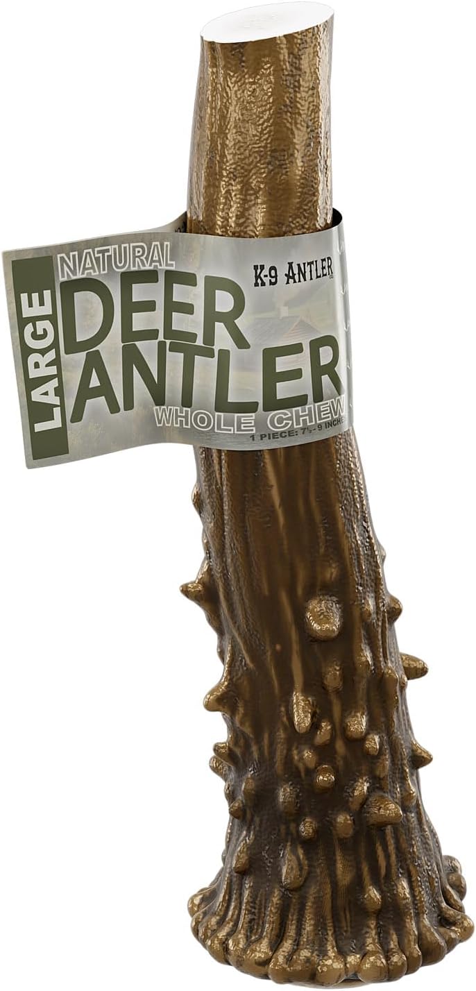 Deer Antlers for Dogs – Large Whole Natural Chew (Ideal for 40-70 Lb Dogs)