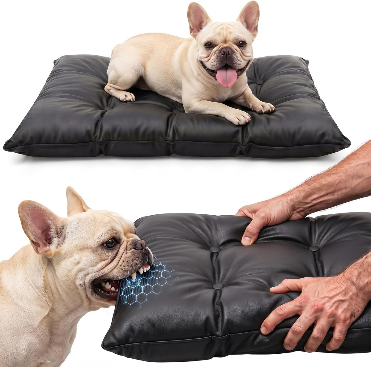 1680D Nylon Dog Bed for Chewers, Chew Resistant Tough Dog Bed (Medium)