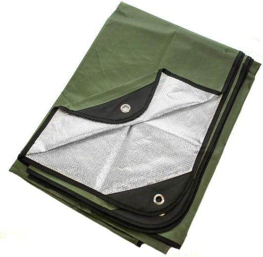 Arcturus Insulated Tarp, Reusable Heavy Duty Thermal Survival Blanket – 60X82In, Reflects 90% Body Heat, Waterproof, Windproof, 3-Layer Design, Reinforced Grommets, Olive Green
