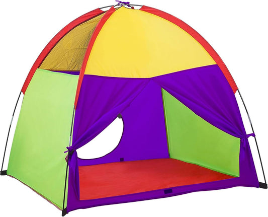 ATDAWN Kids Play Tent, Kids Pop up Tent, Camping Playground, Indoor/Outdoor Children Playhouse for Boys and Girls, Rainbow Color