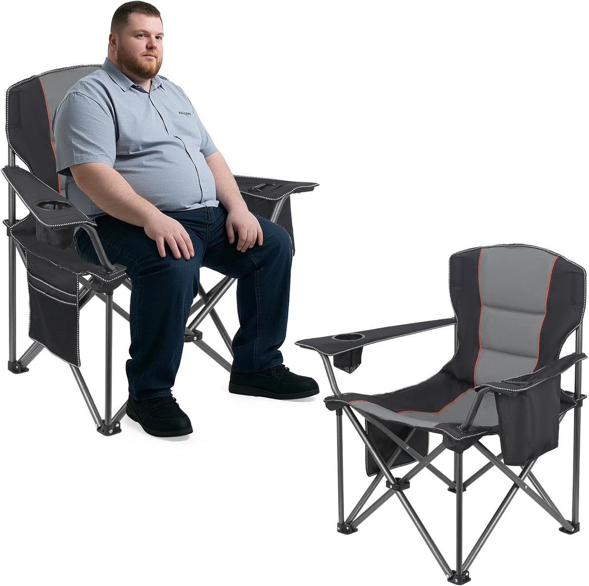 WEIDIORME 2 Pack Lightweight Camping Chairs for Adults & Teens, Capacity Foldable Portable Chairs with Carry Bag, Compact Design for Camping, Beach, Picnics, and Outdoor Events