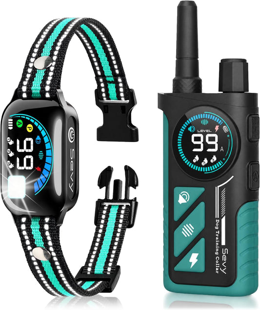 Sevy Buzzy 2-In-1 Dog Bark Collar & Dog Shock Collar with Remote for 2 Dogs