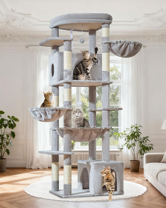Taoqimiao 72 in Cat Tree, XXL Cat Tower for Indoor Cats Large Adult 25Lbs+