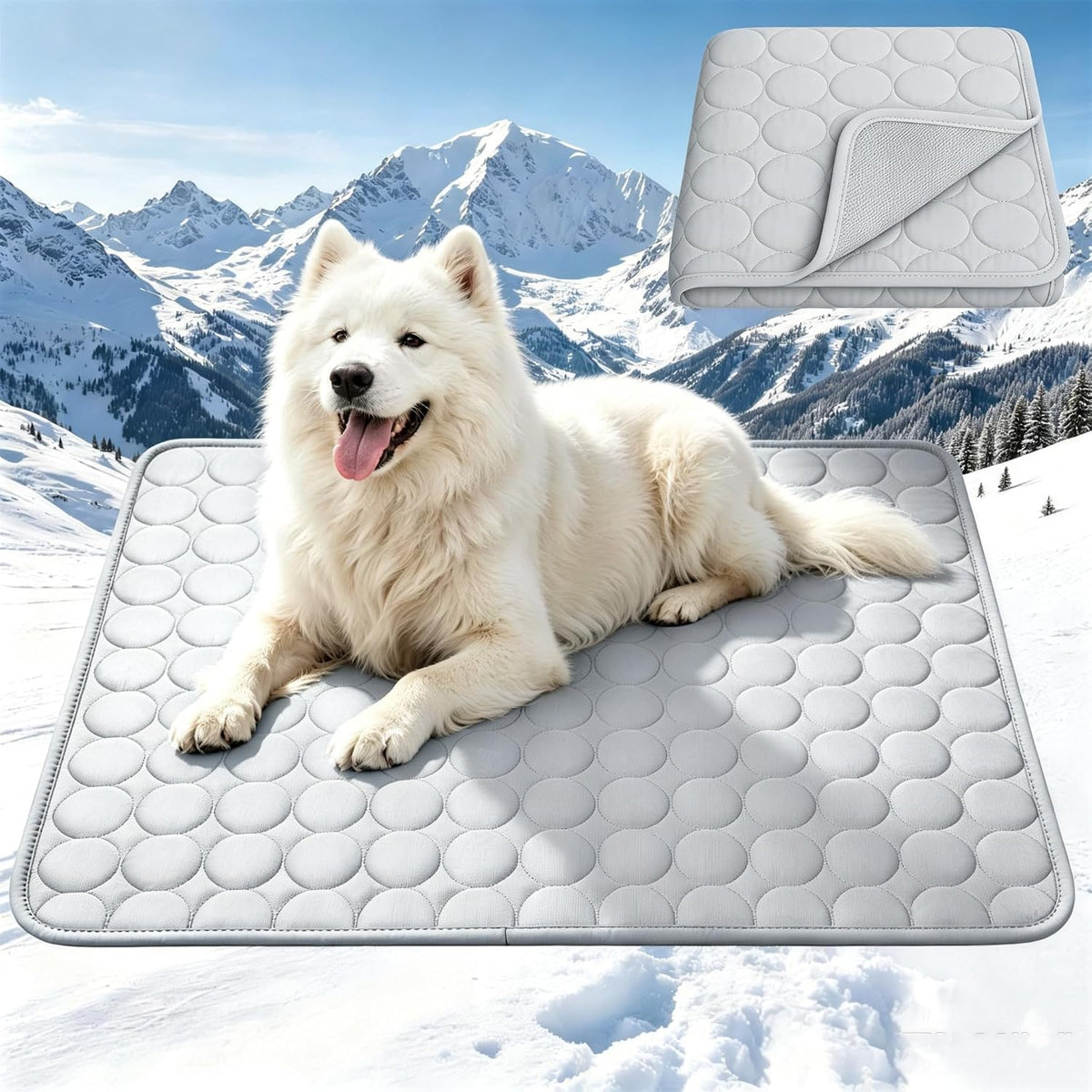 Dog Cooling Mat, Large Cooling Pad for Dogs Cats, Portable Self Cooling Dog Bed Cooling Blanket, 40" X 28" Washable Summer Pet Mat, Indoor Outdoor Green Pet Cooling Mat for Hot Summer