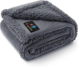 Bedsure Comfyfleece® Waterproof Dog Blankets for Small Dogs,25X35 Cream