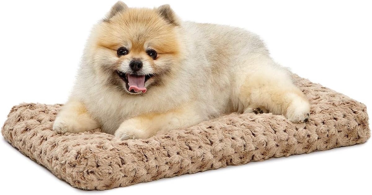 Midwest Homes for Pets XXS Quiettime Deluxe Gray Ombré Swirl Plush Pet Bed, Machine Washable, Non-Skid Bottom, Soft Crate Mat for 18-Inch Crates
