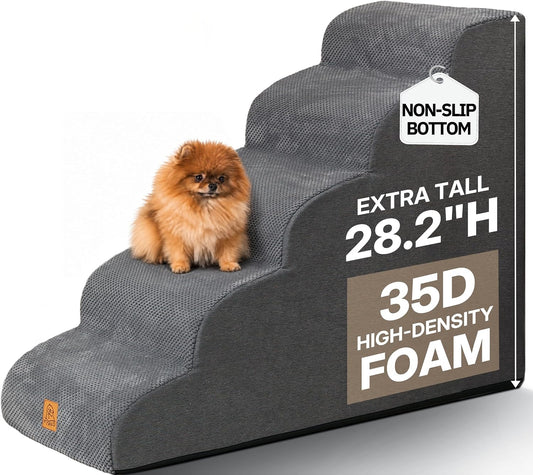 Pet Stairs for High Beds, 28.2" H 5-Step Dog Steps for Small & Medium Dogs