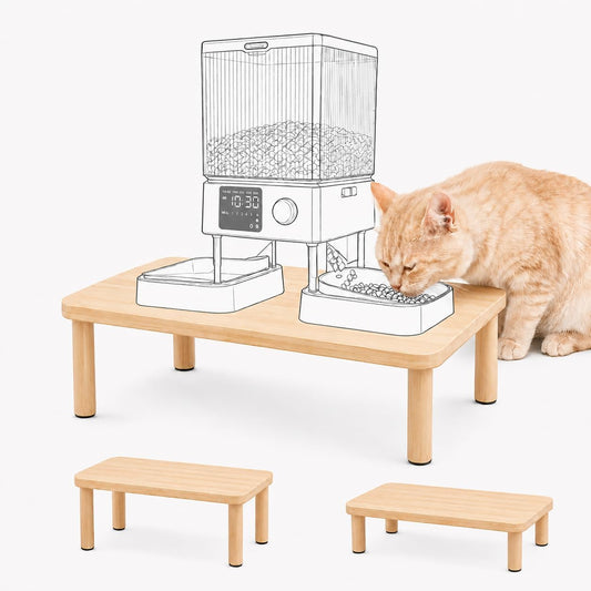 Elevated Cat Food Stand, Pet Feeding Station for Automatic Feeder or Bowl