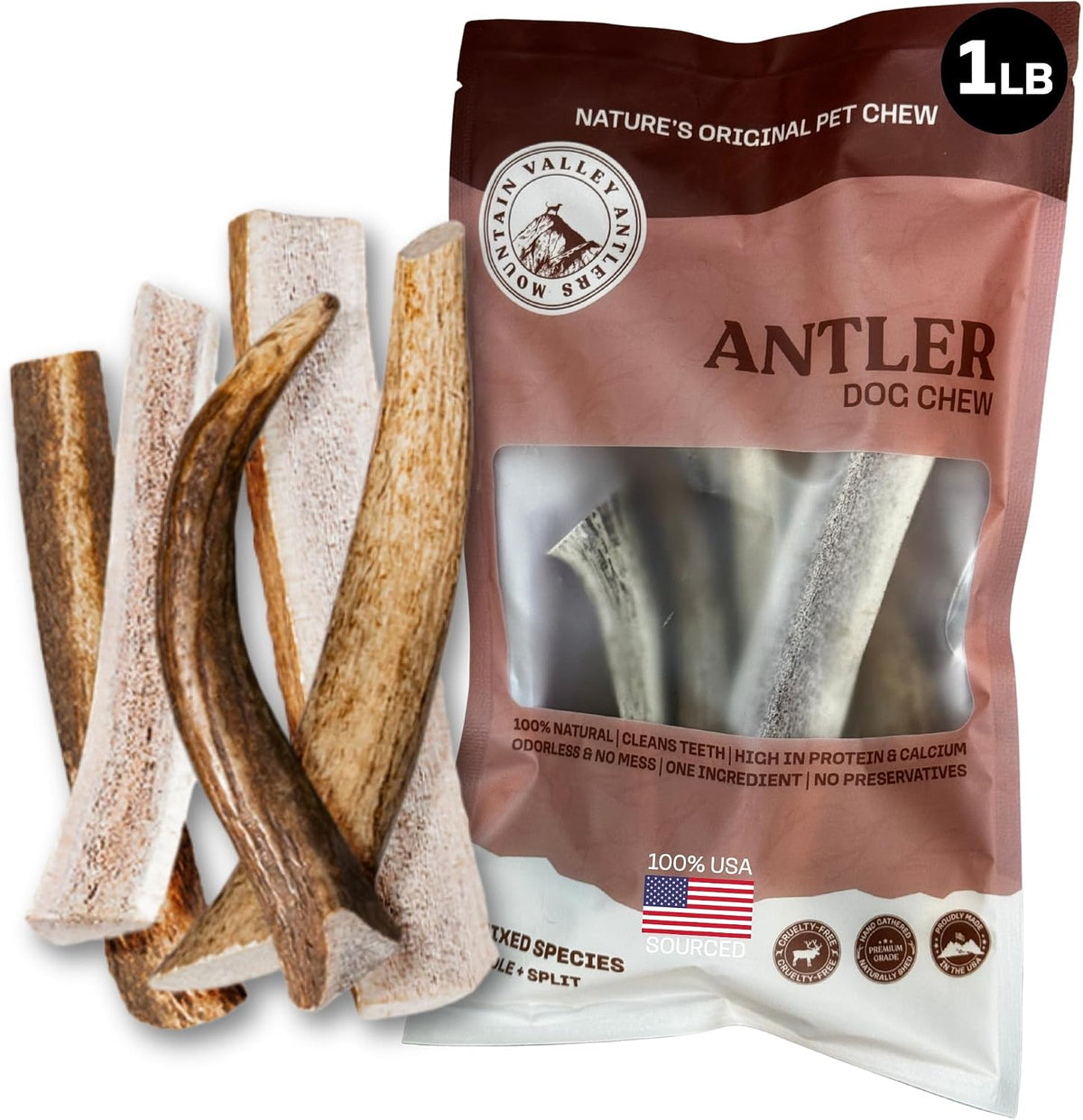 Mountain Valley Mixed Species Antlers for Dogs Shed Dog Antler, 1Lb