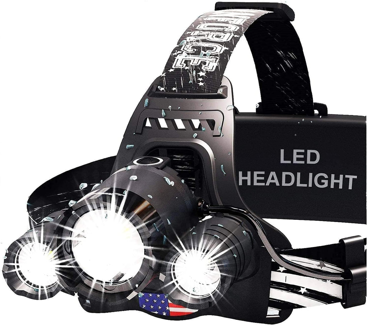 Headlamp. USB Rechargeable LED Head Lamp. Ultra Bright LUMINUS 1080 Lumen Headlamp Flashlight + Red Light. Headlamps for Adults, Camping, Outdoors & Hard Hat Light. Zoomable IP54 Headlight