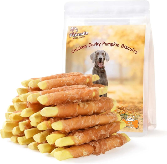 Pawmate Dog Treats Chicken Wrapped Pumpkin Biscuits 10.6 Oz
