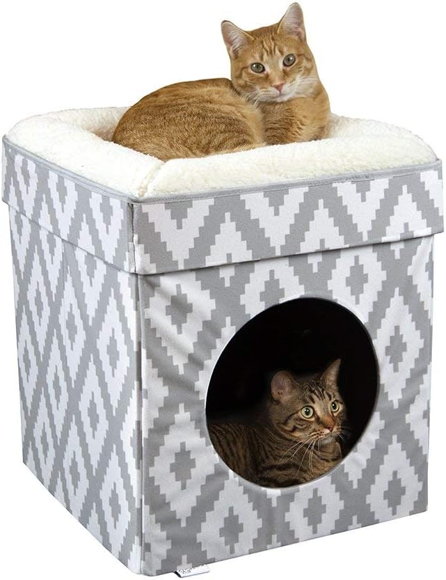 Kitty City Indoor Cat Cube Furniture, Gray Cube