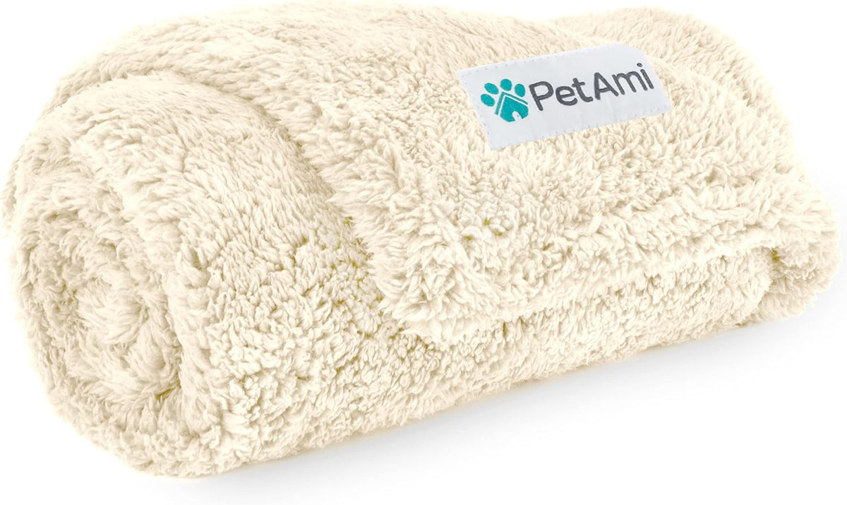 Petami Fluffy Sherpa Waterproof Dog Blanket for Small Pet Cat, 24X32 Blue