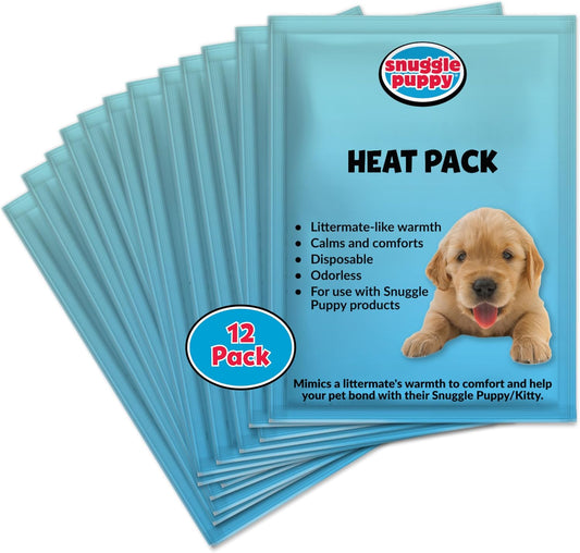 Snuggle Puppy Replacement Heat Packs for Dogs (6 Count) - Disposable Pet Comfort Warmers for Puppy Anxiety Relief - Odorless, Non-Toxic, All Natural - Fits All Snuggle Puppy Styles