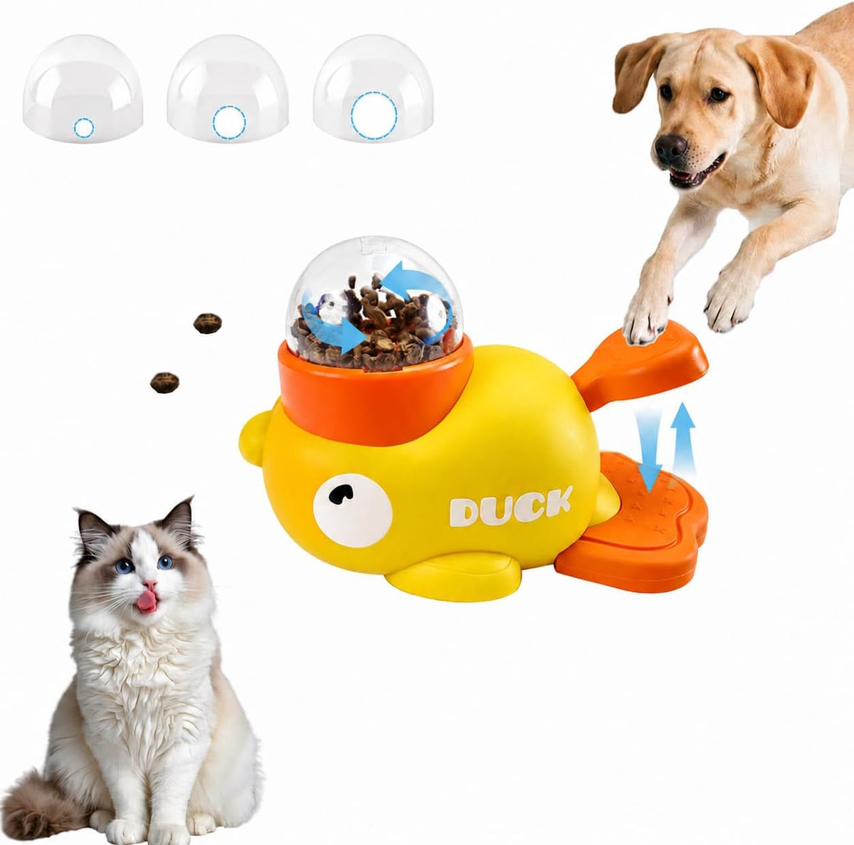 Duck Treat Dispenser Toy,Slow Puzzle Feeder for Cats&Small Dogs