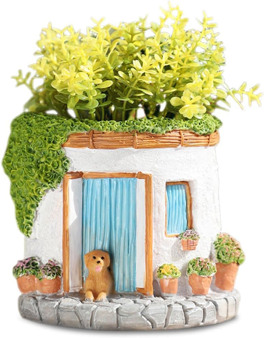 OULIGET Creative Garden House Plants Flower Pot with Drainage Holes,Cute Dog Succulent Plant Pot Decorated Desk,Garden,Living Room