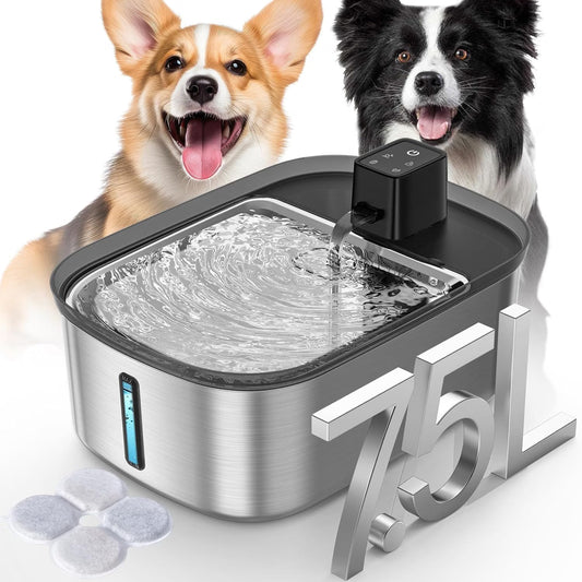 BACOENG Dog Water Fountain Step On, Dog Sprinkler Paw Activated, Outdoor Water Fountain for Dogs, Drinking Water Toy, Upgrade Copper Valve Set, Blue