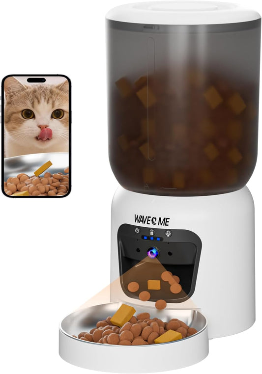 Automatic Cat Feeder with Camera, 6L Wifi Cat Feeder with App Control